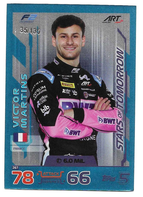 #267 Victor Martins (ART) - TURQUOISE PARALLEL 35/130 - Topps Turbo Attax 2024 India Edition (Formula 1/F1)