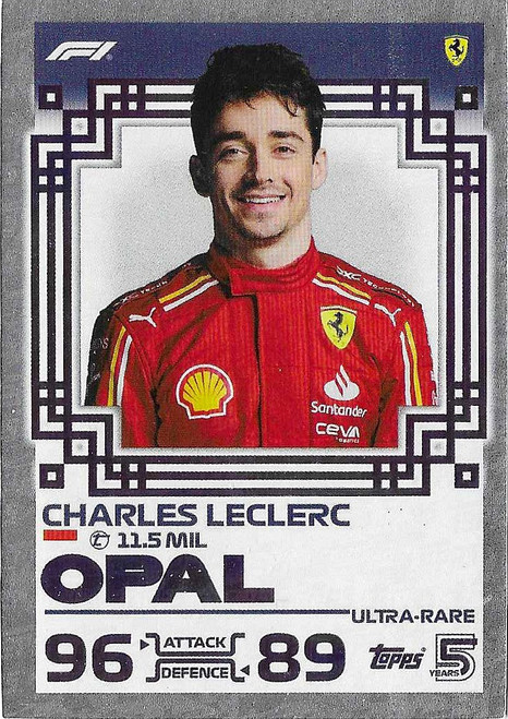 Charles Leclerc (Ferrari) - OPAL LIMITED EDITION - Topps Turbo Attax 2024 India Edition (Formula 1/F1)
