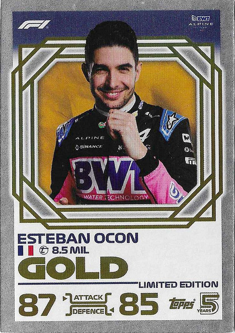Esteban Ocon (Alpine) - GOLD LIMITED EDITION - Topps Turbo Attax 2024 India Edition (Formula 1/F1)