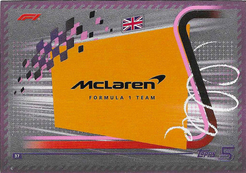 #037 Team Logo (McLaren) - PINK PARALLEL - Topps Turbo Attax 2024 India Edition (Formula 1/F1)