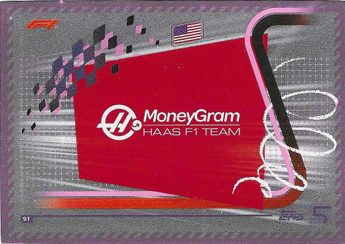 #091 Team Logo (Haas) - PINK PARALLEL - Topps Turbo Attax 2024 India Edition (Formula 1/F1)