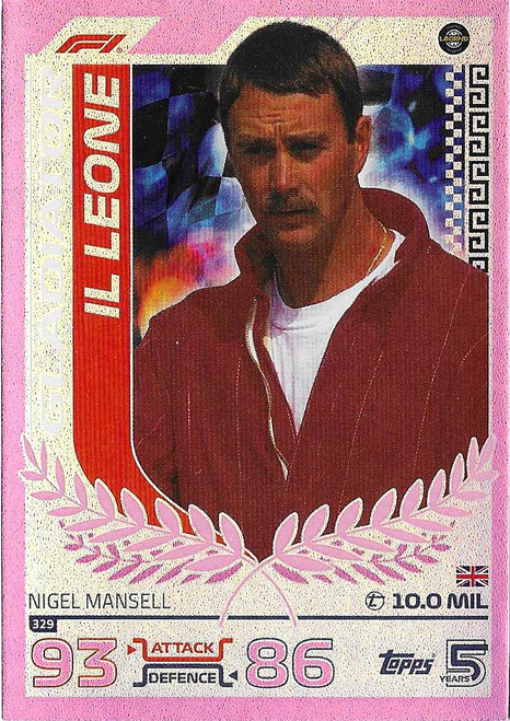 #329 Nigel Mansell - PINK PARALLEL (Gladiator) - Topps Turbo Attax 2024 India Edition (Formula 1/F1)