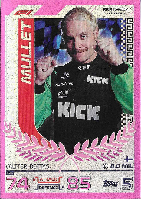#324 Valtteri Bottas (Sauber) - PINK PARALLEL (Gladiator) - Topps Turbo Attax 2024 India Edition (Formula 1/F1)