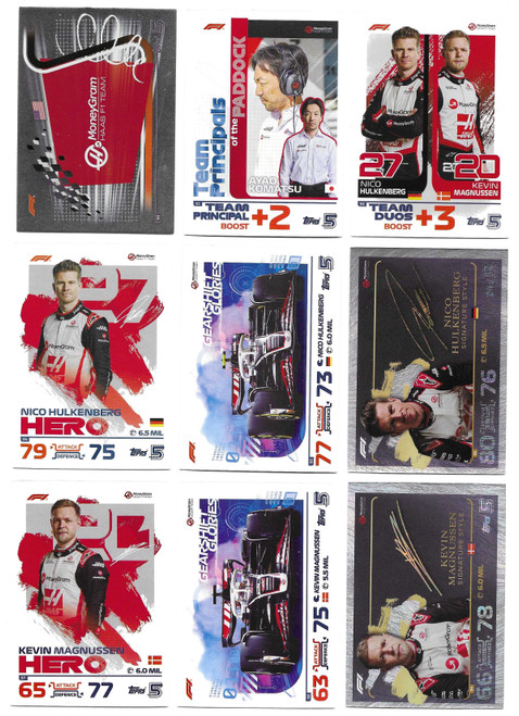 COMPLETE SET - Haas Team Set - Topps Turbo Attax 2024 India Edition (Formula 1/F1)