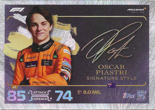 #045 Oscar Piastri (McLaren) - SIGNATURE STYLE - Topps Turbo Attax 2024 India Edition (Formula 1/F1)