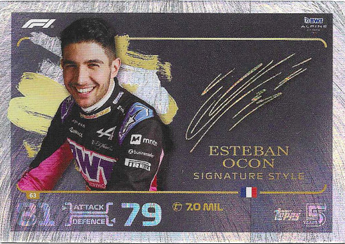 #063 Esteban Ocon (Alpine) - SIGNATURE STYLE - Topps Turbo Attax 2024 India Edition (Formula 1/F1)