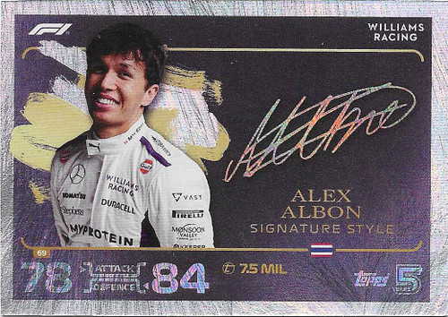 #069 Alex Albon (Williams) - SIGNATURE STYLE - Topps Turbo Attax 2024 India Edition (Formula 1/F1)