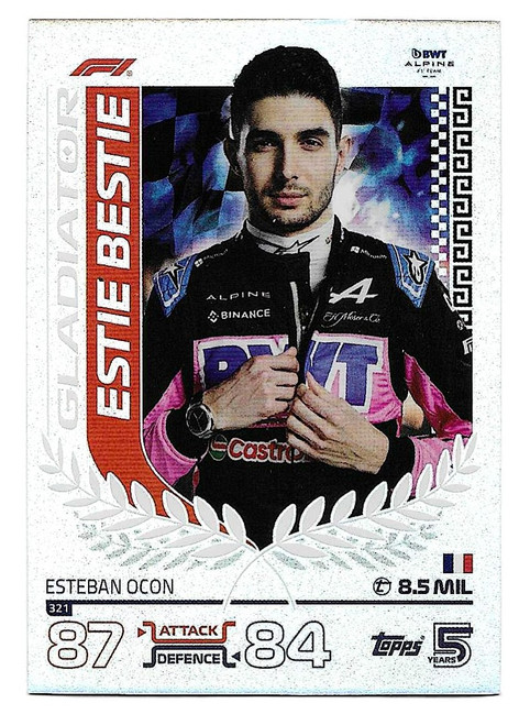 #321 Esteban Ocon (Alpine) - GLADIATOR - Topps Turbo Attax 2024 India Edition (Formula 1/F1)