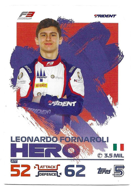 #277 Leonardo Fornaroli (Trident) - Topps Turbo Attax 2024 India Edition (Formula 1/F1)