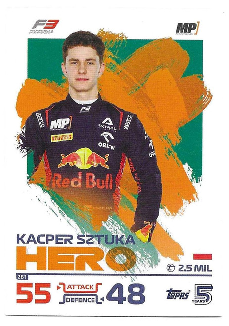 #281 Kacper Sztuka (MP) - Topps Turbo Attax 2024 India Edition (Formula 1/F1)