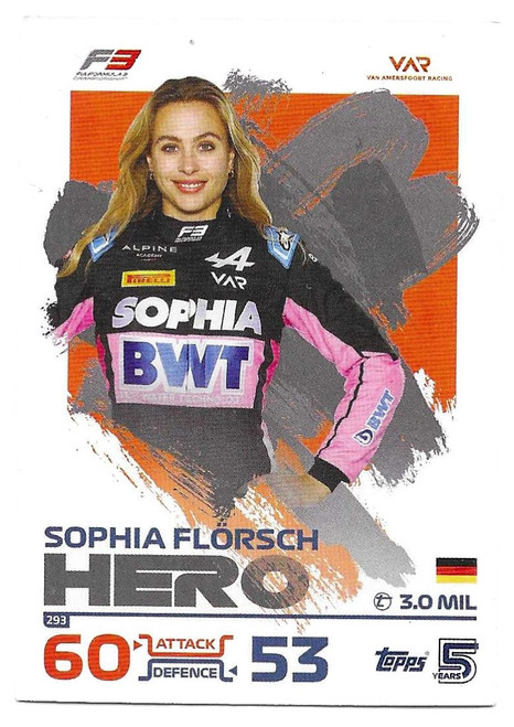#293 Sophia Florsch (VAR) - Topps Turbo Attax 2024 India Edition (Formula 1/F1)