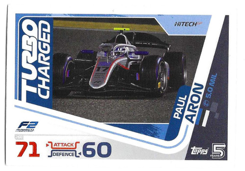 #260 Paul Aron (Hitech) - Topps Turbo Attax 2024 India Edition (Formula 1/F1)