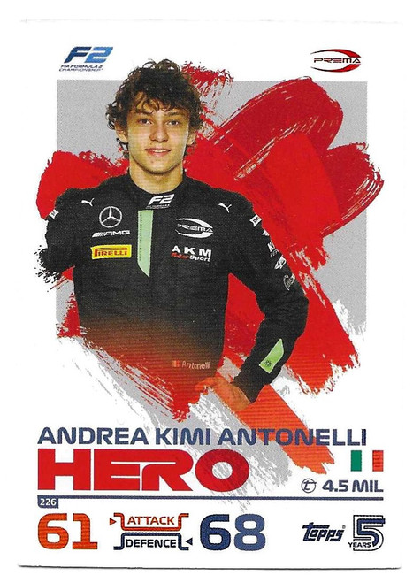 #226 Andrea Kimi Antonelli (Prema) - Topps Turbo Attax 2024 India Edition (Formula 1/F1)