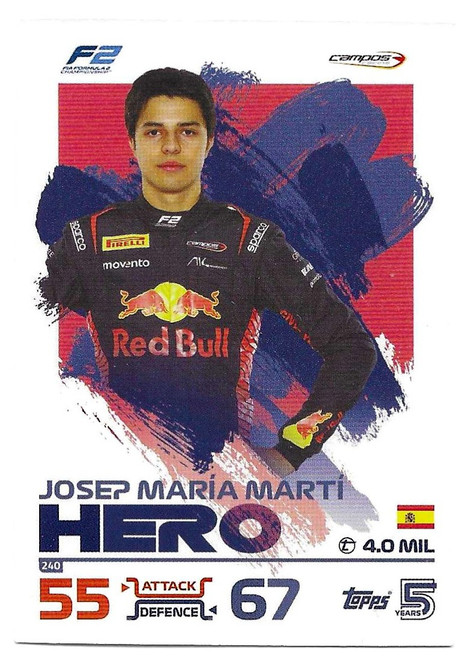 #240 Josep Maria Marti (Campos) - Topps Turbo Attax 2024 India Edition (Formula 1/F1)
