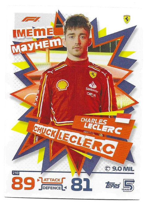 #210 Charles Leclerc (Ferrari) - Topps Turbo Attax 2024 India Edition (Formula 1/F1)