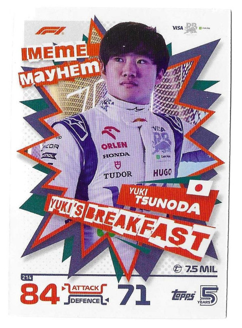 #214 Yuki Tsunoda (Racing Bulls) - Topps Turbo Attax 2024 India Edition (Formula 1/F1)