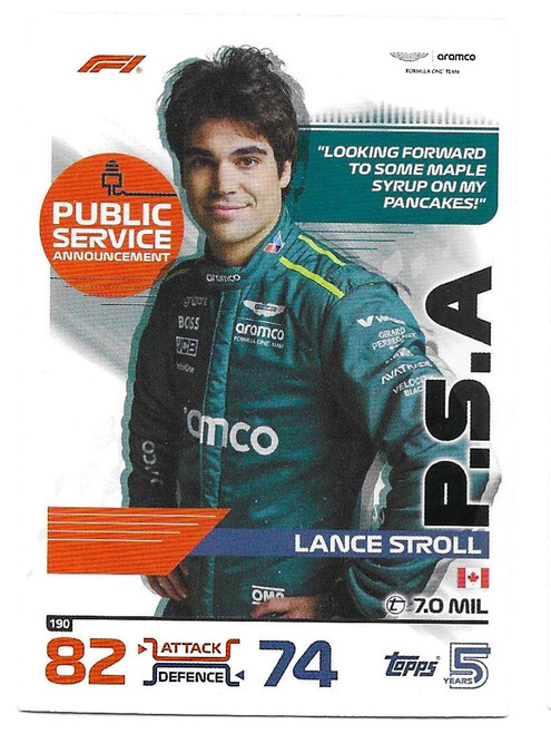 #190 Lance Stroll (Aston Martin) - Topps Turbo Attax 2024 India Edition (Formula 1/F1)