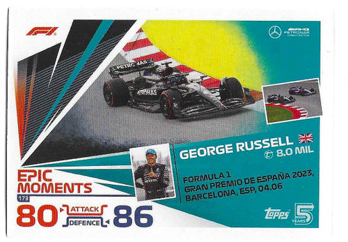 #173 George Russell (Mercedes) - Topps Turbo Attax 2024 India Edition (Formula 1/F1)