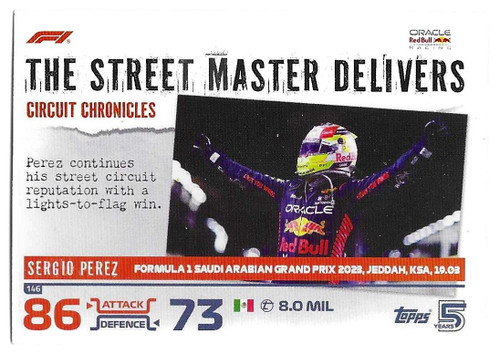 #146 Sergio Perez (Red Bull) - Topps Turbo Attax 2024 India Edition (Formula 1/F1)