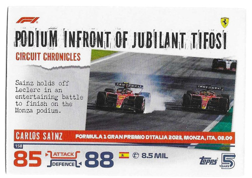 #158 Carlos Sainz (Ferrari) - Topps Turbo Attax 2024 India Edition (Formula 1/F1)