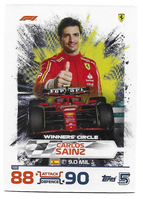 #135 Carlos Sainz (Ferrari) - Topps Turbo Attax 2024 India Edition (Formula 1/F1)