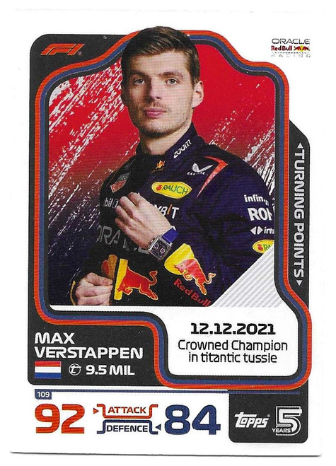 #109 Max Verstappen (Red Bull) - Topps Turbo Attax 2024 India Edition (Formula 1/F1)