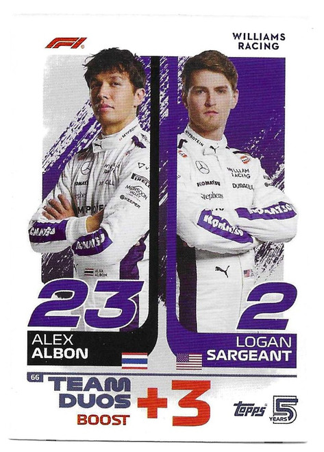 #066 Alex Albon & Logan Sargeant (Williams) - Topps Turbo Attax 2024 India Edition (Formula 1/F1)