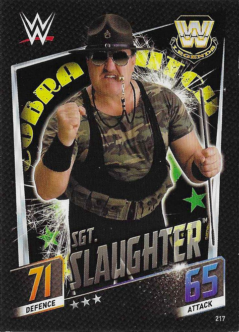#217 Sgt. Slaughter - Topps WWE Slam Attax Then Now Forever (2015)