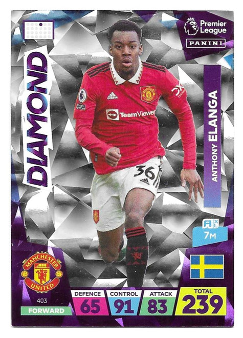 #403 Anthony Elanga (Manchester United) - DIAMOND - Panini Adrenalyn XL Premier League 2023