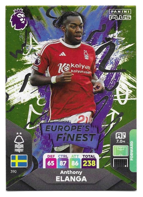 #390 Anthony Elanga (Nottingham Forest) - EUROPE'S FINEST - Panini Adrenalyn XL Premier League PLUS 2024