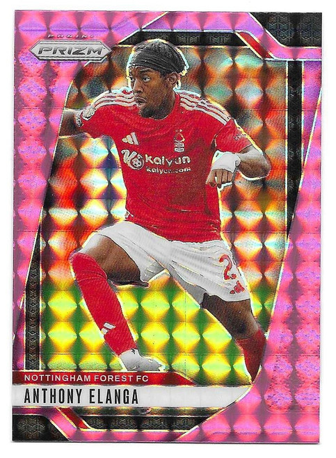 #261 Anthony Elanga (Nottingham Forest) - PINK MOSAIC PARALLEL - Panini Prizm Premier League 2024/25