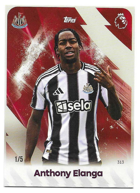 BASE - #0313 Anthony Elanga (Newcastle United) - RED PARALLEL 1/5 - Topps Total Football 2025/26