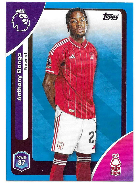 #247 Anthony Elanga (Nottingham Forest) - BLUE PARALLEL - Topps Premier League 2026