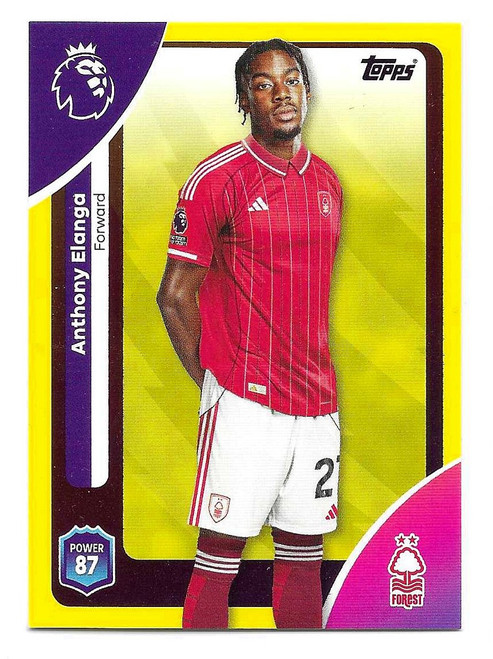 #247 Anthony Elanga (Nottingham Forest) - YELLOW PARALLEL - Topps Premier League 2026