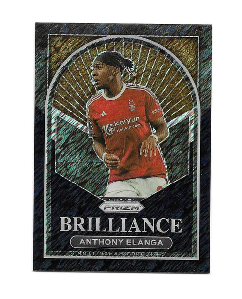 BRILLIANCE - #16 - Anthony Elanga (Nottingham Forest) - BLACK SHIMMER PARALLEL 1/1 - Panini Prizm Premier League 2023/24