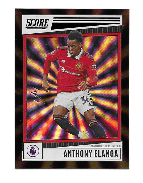 #132 Anthony Elanga (Manchester United) - BLACK LASER PARALLEL 1/1 - Panini Score Premier League 2022-23