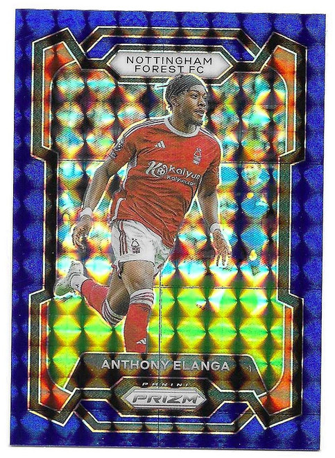 #241 Anthony Elanga (Nottingham Forest) - BLUE MOSAIC PARALLEL - Panini Prizm Premier League 2023/24