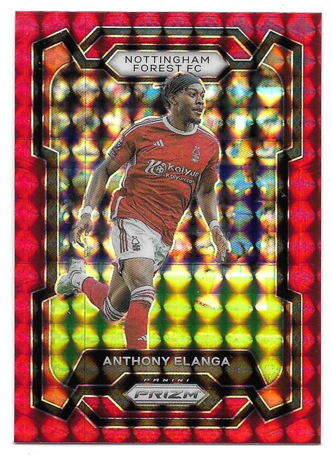 #241 Anthony Elanga (Nottingham Forest) - RED MOSAIC PARALLEL - Panini Prizm Premier League 2023/24
