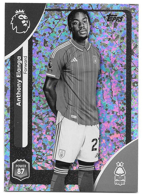 #247 Anthony Elanga (Nottingham Forest) - BLACK & WHITE SPARKLES PARALLEL 12/75 - Topps Premier League 2026