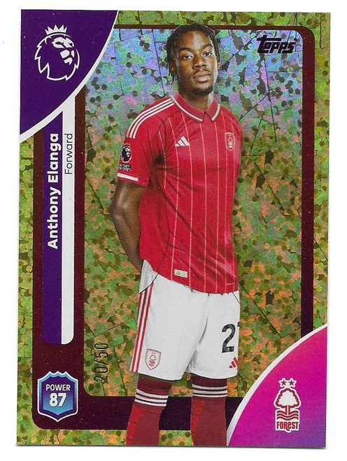#247 Anthony Elanga (Nottingham Forest) - GOLD SPARKLES PARALLEL 20/50 - Topps Premier League 2026