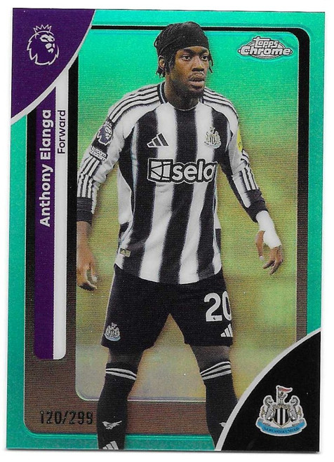 #149 Anthony Elanga (Newcastle United) - TEAL PARALLEL 120/299 - Topps Chrome Premier League 2026