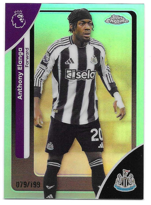 #149 Anthony Elanga (Newcastle United) - AQUA PARALLEL 079/199 - Topps Chrome Premier League 2026
