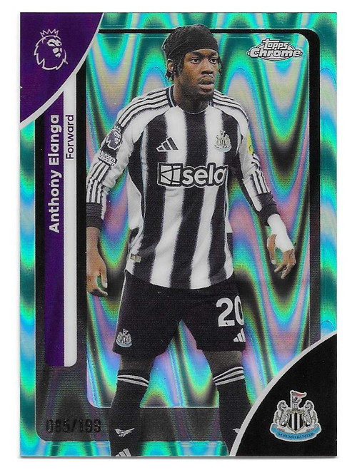 #149 Anthony Elanga (Newcastle United) - AQUA RAYWAVE PARALLEL 085/199 - Topps Chrome Premier League 2026