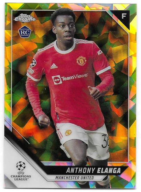 #140 Anthony Elanga (Manchester United) - YELLOW PARALLEL 22/99 - Topps Sapphire 2021/22 (Champions League)