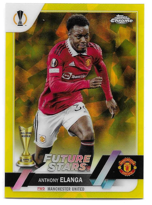 #169 Anthony Elanga (Manchester United) - YELLOW PARALLEL 14/99 - Topps UEFA Club Competitions Sapphire 2022/23
