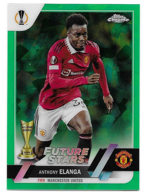 #169 Anthony Elanga (Manchester United) - GREEN PARALLEL 10/70 - Topps UEFA Club Competitions Sapphire 2022/23