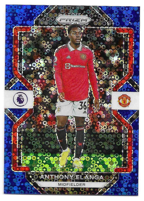 #87 Anthony Elanga (Manchester United) - BREAKAWAY BLUE PARALLEL 33/75 - Panini Prizm Premier League 2022/23