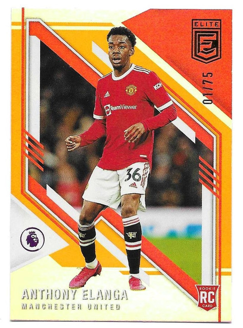 #109 Anthony Elanga (Manchester United) - ORANGE PARALLEL 01/75 - Panini Donruss Elite Premier League 2021/22