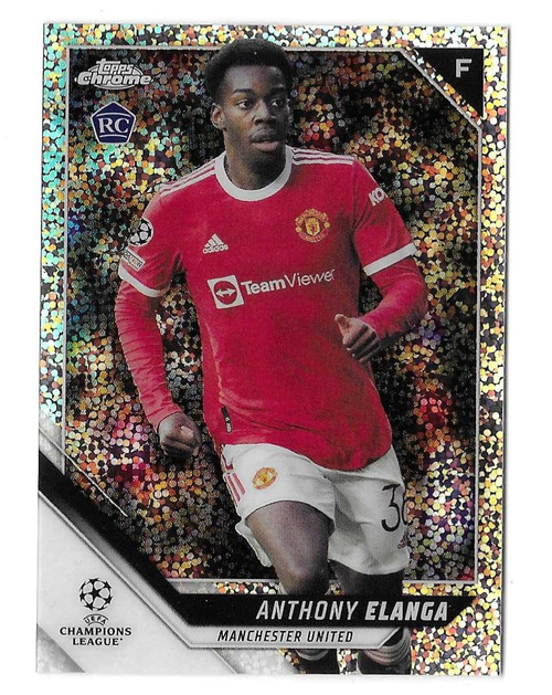 #140 Anthony Elanga (Manchester United) - SPECKLE PARALLEL - Topps Chrome UEFA Champions League 2021/22