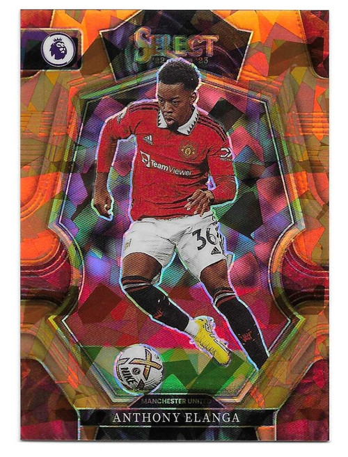 #147 Anthony Elanga (Manchester United) - ORANGE ICE PARALLEL 14/25 - Panini Select Premier League 2022/23